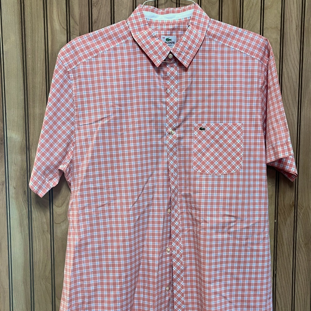 EUC Mens Lacoste Short Sleeve Button Down Sz 44
